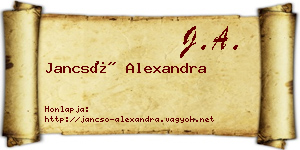 Jancsó Alexandra névjegykártya